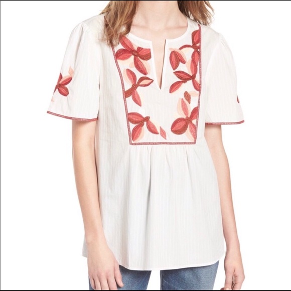 Madewell Tops - Madewell Embroidered Boho Blouse